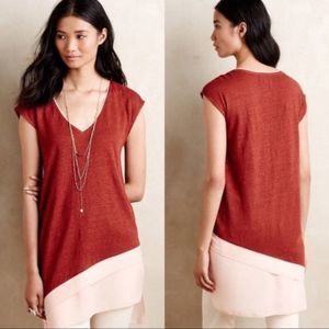 Anthropologie Sz Sm Slope Linen Tunic Top
